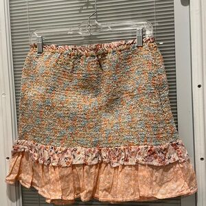 Floral Ruffle Skirt - Multicolor
